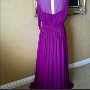 After six #2716 chiffon bow floor length magenta gown 10 NWT